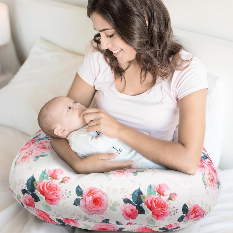 wirein Nursing Pillow Cover, Soft Stretchy Removable Slipcover for Breastfeeding Pillows,Comfortable Nursing Pillow Case for Infant Baby Boys Girls Newborn,Floral - Image 5